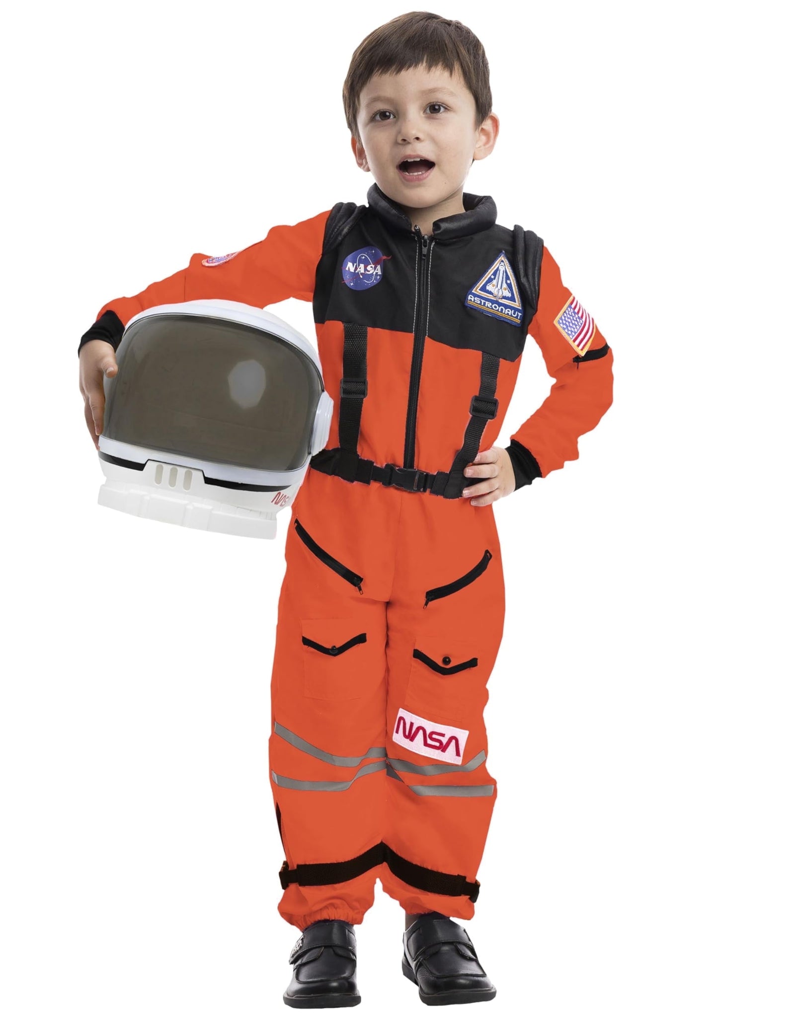 Astronaut Costume with Helmet for Kids Toddler Boys Halloween Dress up Party and Roly Play Cosplay 3-14 Years