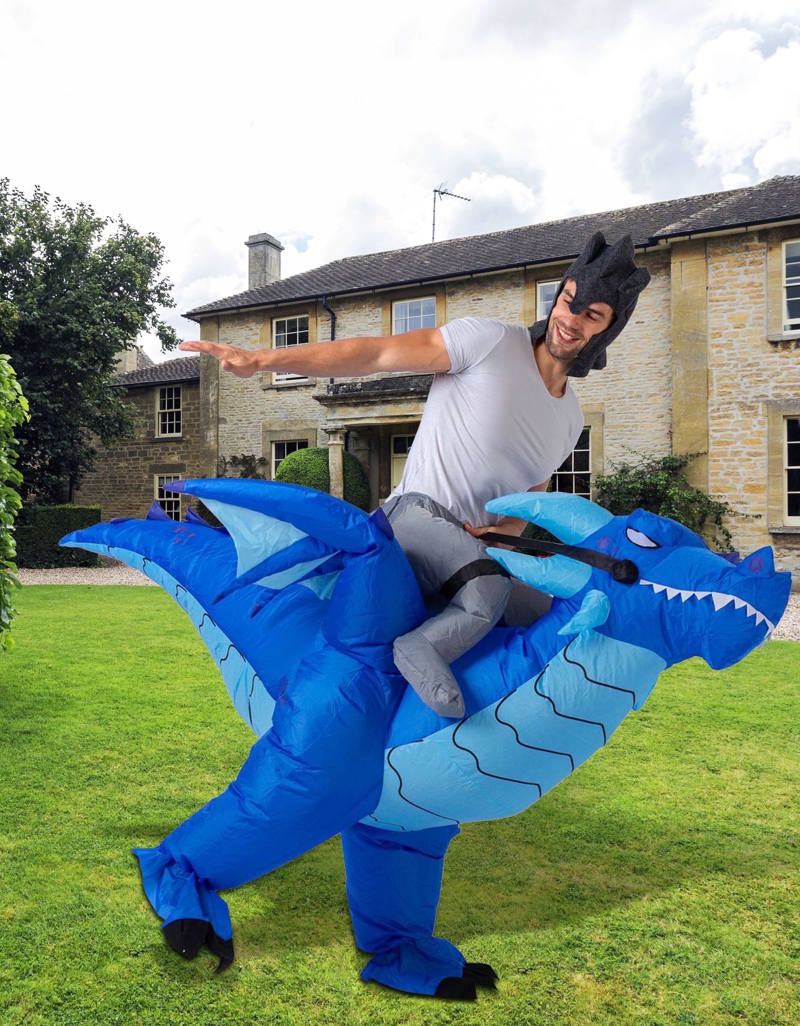Blow up Dragon Costume, Inflatable Costume for Adult, Ride on Dragon Costume Halloween Party Dress Up