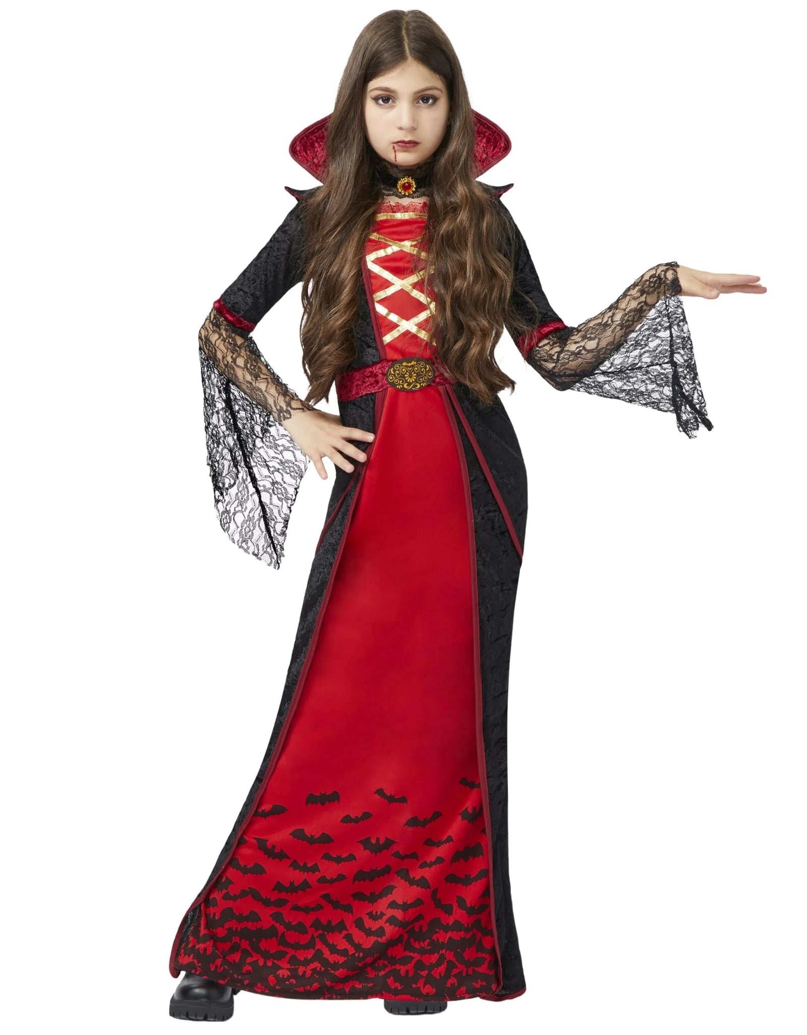 Royal Vampire Costume for Girls, Halloween Gothic Victorian Vampiress Queen Costume for Fancy Party Dress up Cosplay
