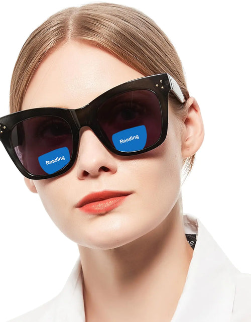 Load image into Gallery viewer, WEMOOTANTS Bifocal Sunglasses 1.5 for Women Oversized Dual Focal Reading Sun Glasses for Driving Black Frame
