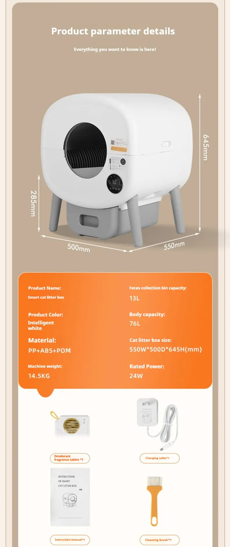 Smart Automatic Self-Cleaning Cat Litter Box