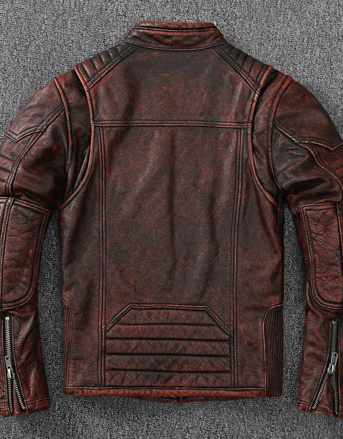 Load image into Gallery viewer, Harley Motorcycle Jacket in Vintage Genuine Leather
