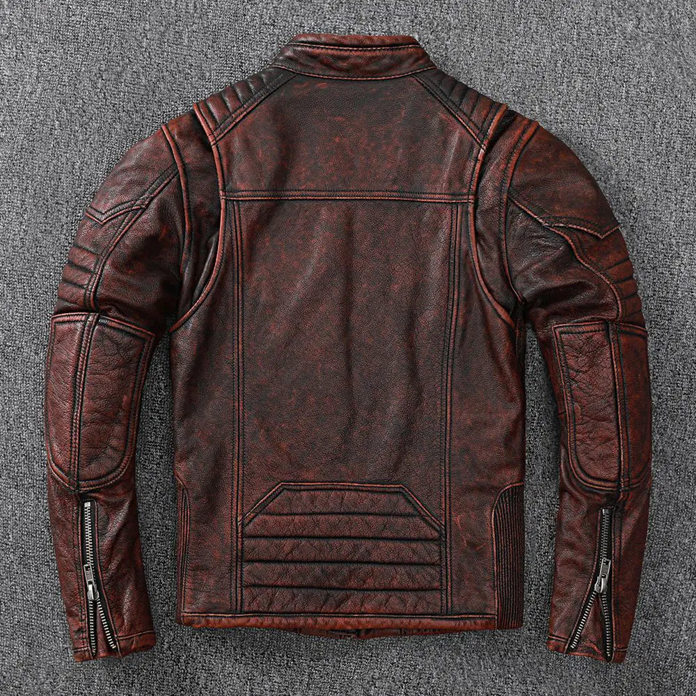 Harley Motorcycle Jacket in Vintage Genuine Leather