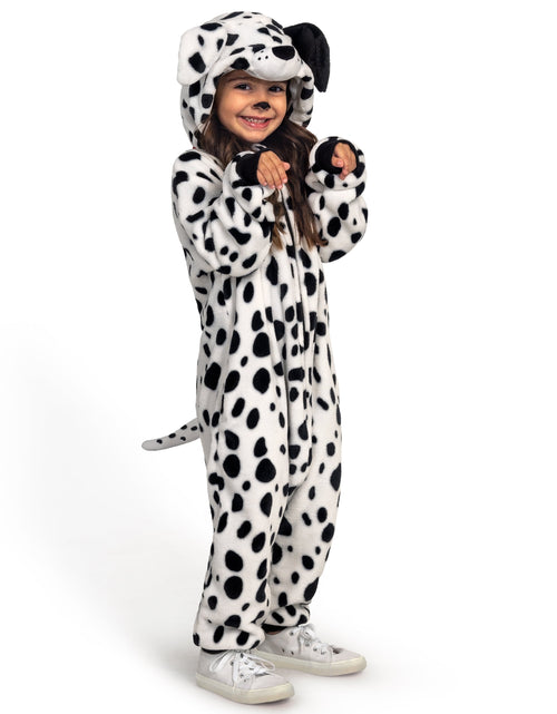 Load image into Gallery viewer, Kids Dalmatian Puppy Costume, Halloween Puppy Costume, Halloween Trick or Treat Party Dress Up, Ages 5-12
