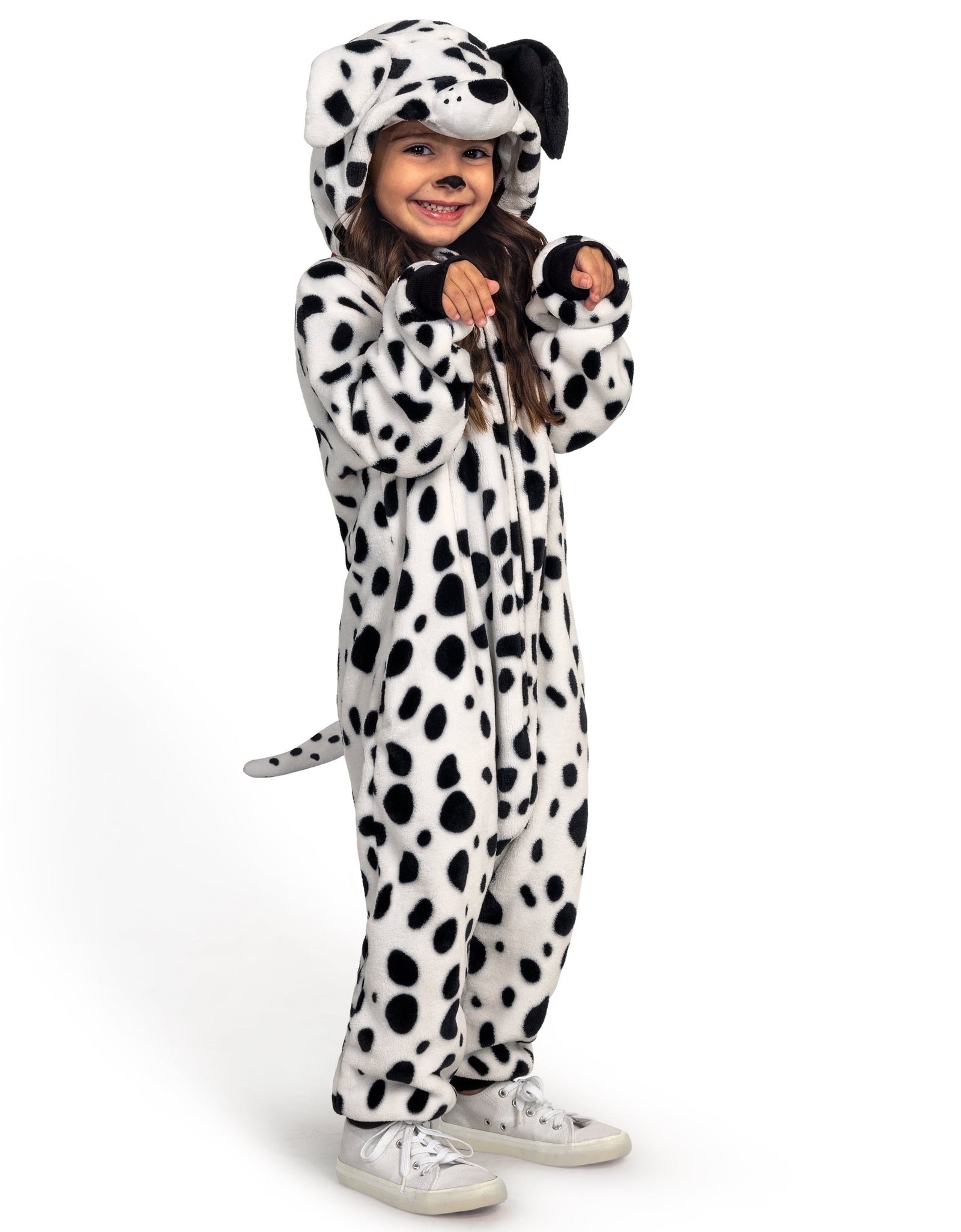 Kids Dalmatian Puppy Costume, Halloween Puppy Costume, Halloween Trick or Treat Party Dress Up, Ages 5-12