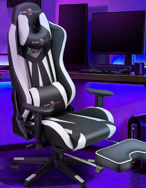 Load image into Gallery viewer, Gaming Chair with Footrest, Gaming Chairs, Comfortable Office Chairs Ergonomic Computer Gamer Chair with Headrest and Lumbar Support, High Back Gaming Chairs for Teens Adults, White

