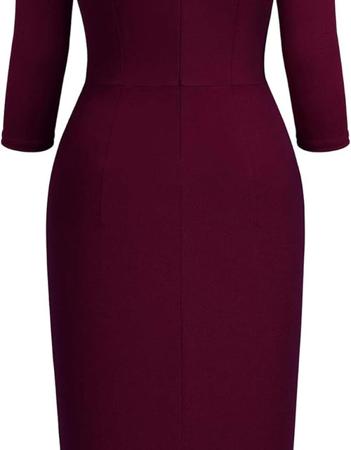 Load image into Gallery viewer, Women&#39;S Retro Half Collar Ruffle 2/3 Sleeve Cocktail Pencil Dress

