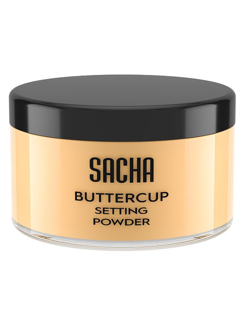 Load image into Gallery viewer, Sacha BUTTERCUP Setting Powder. No Ashy Flashback. Blurs Fine Lines and Pores. Loose, Translucent Face Powder to Set Makeup Foundation or Concealer. for Medium to Dark Skin Tones, 1.75 Oz.
