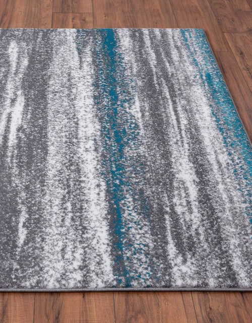 Load image into Gallery viewer, Modern Abstract Turquoise 9X12 Area Rug
