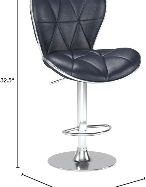 Load image into Gallery viewer, Leader Shell Back Bar Stools Set of 2, Adjustable Bar Stool with Back, Swivel Barstools (Black)
