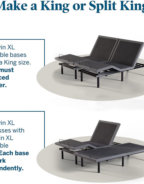 Load image into Gallery viewer, L600 Adjustable Bed Base Frame - Twin XL - Zero Gravity - Bluetooth - Companion App - Head and Foot Incline - Interactive Dual Massage - under Bed Lighting - Wireless Remote - Dual USB Ports
