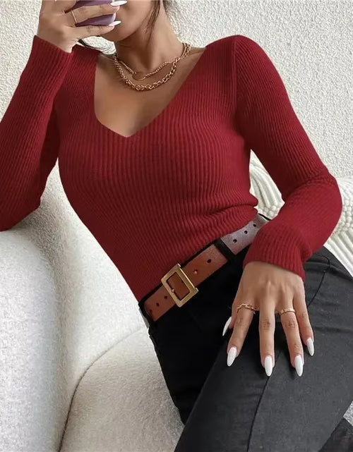 Load image into Gallery viewer, Casual Long Sleeve Knitted Pullover 2025 Autumn Winter Women Sweaters Femme Basic Solid Jersey Tops Fashion Clothes
