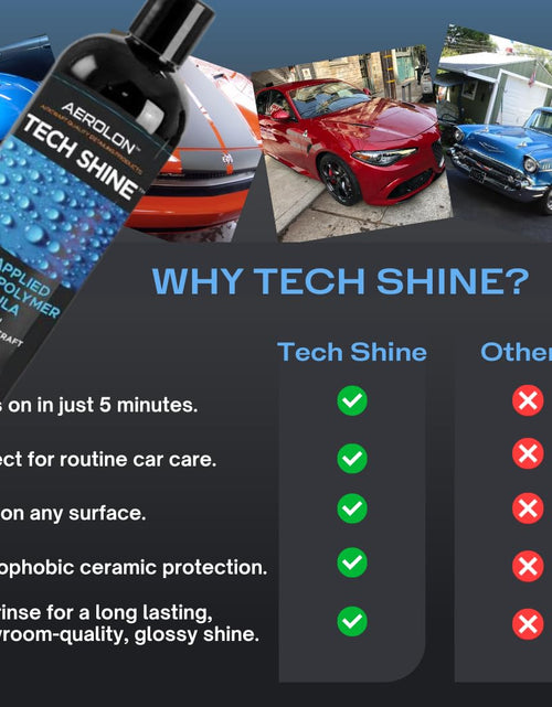 Load image into Gallery viewer, Tech Shine: Ceramic Coating for Cars, Car Wax, Car Polish, Ceramic Polymer Coating, Hydrophobic Top Coat Polish and Sealer, 6-8 Applications per Bottle
