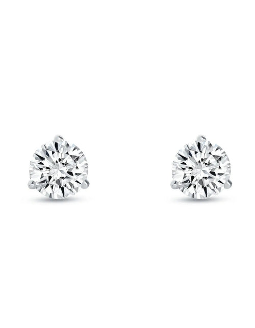 Load image into Gallery viewer, 1 Ct round Lab Created Grown Diamond Earrings 14K White Gold F/VS Martini Push
