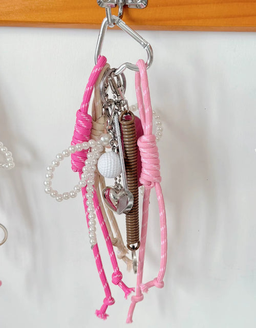 Load image into Gallery viewer, Handmade High-End Baseball Bag Charm Keychain Original Wind Chime Design for Sister Premium Customizable Promotional Carabiner
