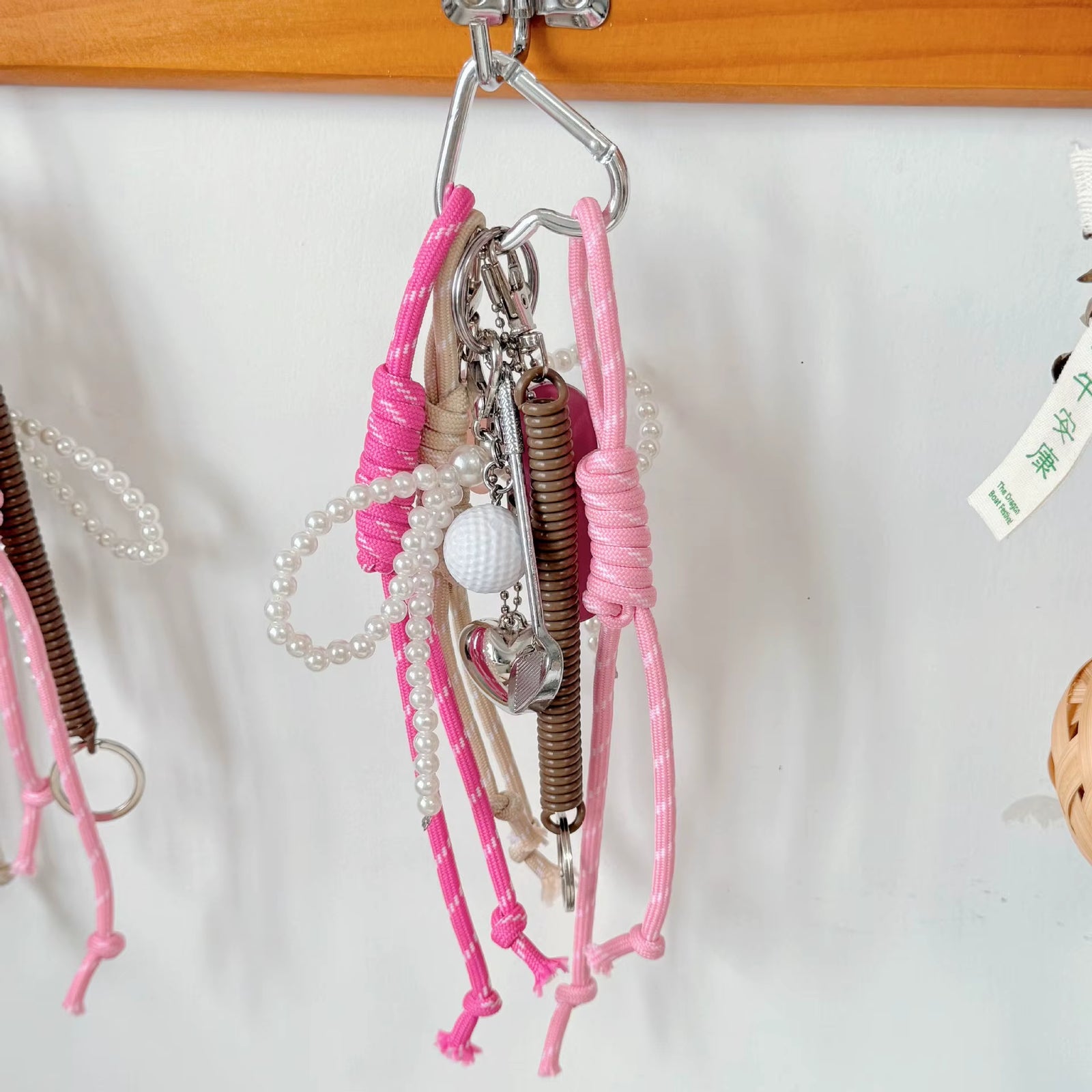 Handmade High-End Baseball Bag Charm Keychain Original Wind Chime Design for Sister Premium Customizable Promotional Carabiner