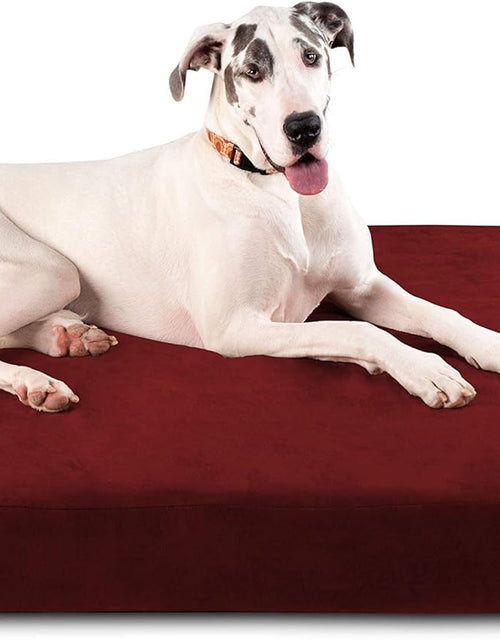 Load image into Gallery viewer, Barker Beds Giant Orthopedic Dog Bed for Large Dogs - 7&quot; Thick Washable XL Mattress with Microsuede Cover - Durable Big Dog Bed - Water-Resistant, Machine Washable - Made in USA (Burgundy)
