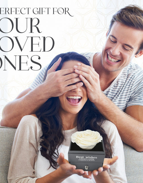 Load image into Gallery viewer, Glamour Boutique Preserved Rose in a Box with I Love You Necklace in 100 Languag
