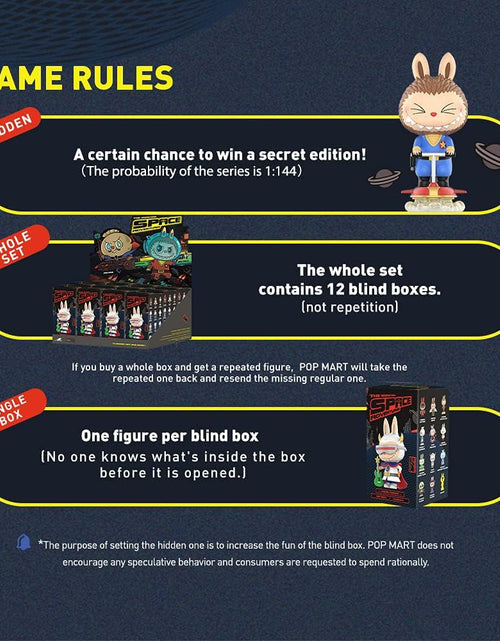 Load image into Gallery viewer, LABUBU Space Adventure Series 1PC Blind Box Toy Box Bulk Popular Collectible Random Art Toy Hot Toys Cute Figure Creative Gift, for Christmas Birthday Party Holiday
