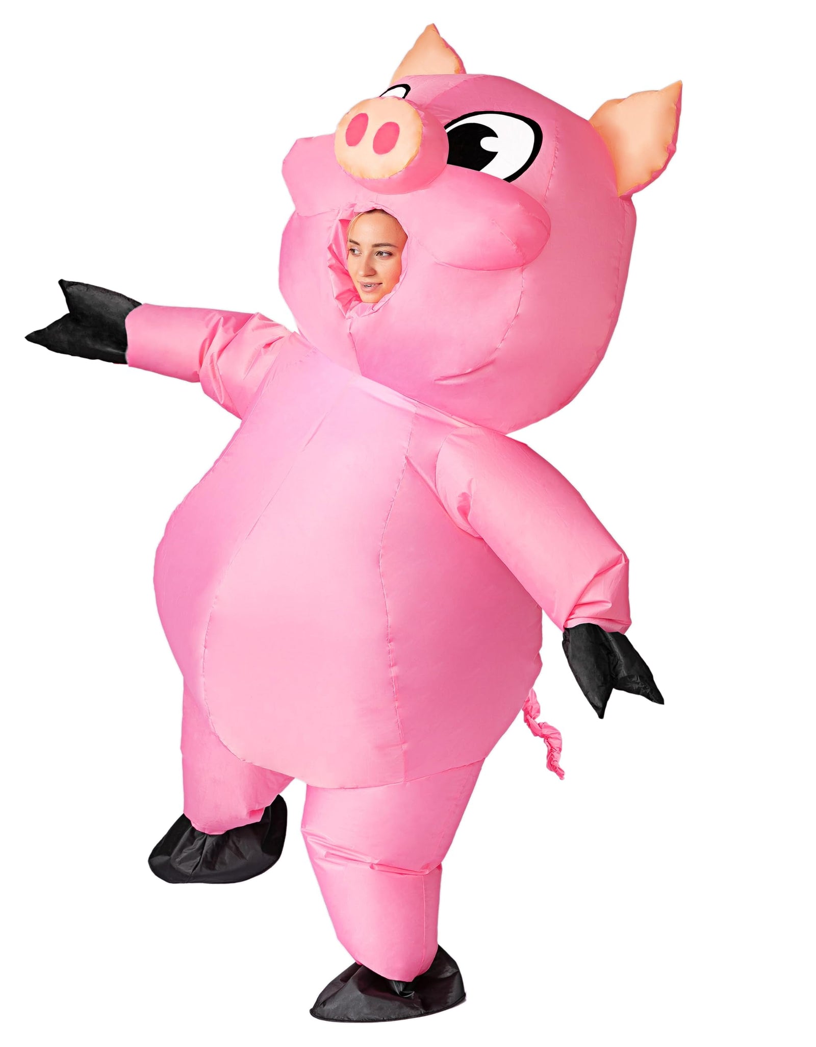 Halloween Inflatable Costume for Adults, Air Blow-Up Piggy Dress up Unisex Cosplay Costume (Pink)