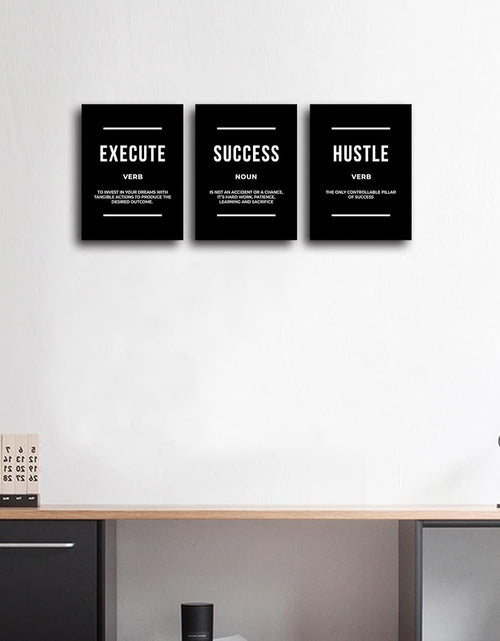 Load image into Gallery viewer, Motivational Wall Art Positive Quote Poster Canvas Painting Execute Success Hustle Inspirational Quotes Wall Art Office Wall Decor Pictures for Home Living Room Workplace,Ready to Hang
