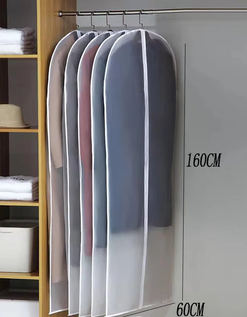 Load image into Gallery viewer, Clothes Hanging Dust Cover Wedding Dress Cover Suit Coat Storage Bag Transparent Fully Enclosed Clothes Cover with Zipper

