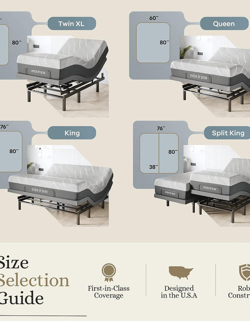 Load image into Gallery viewer, Harmony Adjustable Bed Base, Head and Foot Lift, Massage, Under-Bed Lights, USB, Gel Memory, Zero Gravity Smart Frame - Split King + 14 Inch Hybrid Spring Matt (Medium Soft)
