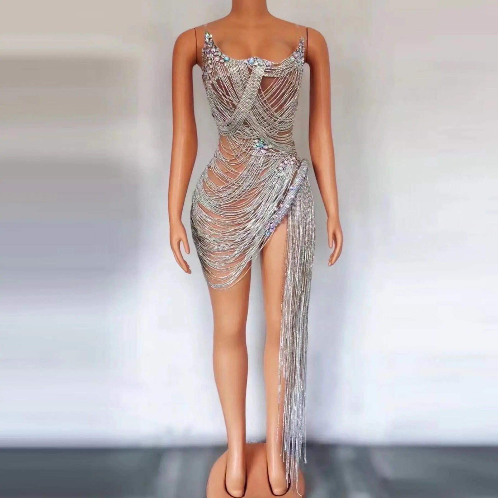 Women's Sleeveless Halter Trailing Sheath Dress
