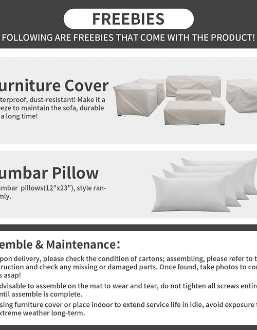 Load image into Gallery viewer, Patio Furniture Sets 7 Pieces Outdoor Furniture Sectional Patio Couches Set with Storage Table Light Grey Cushions
