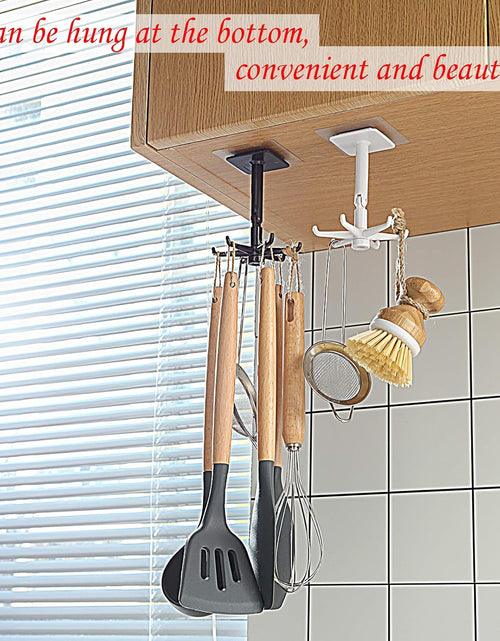 Load image into Gallery viewer, Self-Adhesive Kitchen Hooks for Hanging 360° Rotating, Waterproof Utility Hook Kitchen Towel Hooks Suction Cup Hook Holder for Bathroom Home, Stick on Wall Door Cabinet Hook for Hanging (White)
