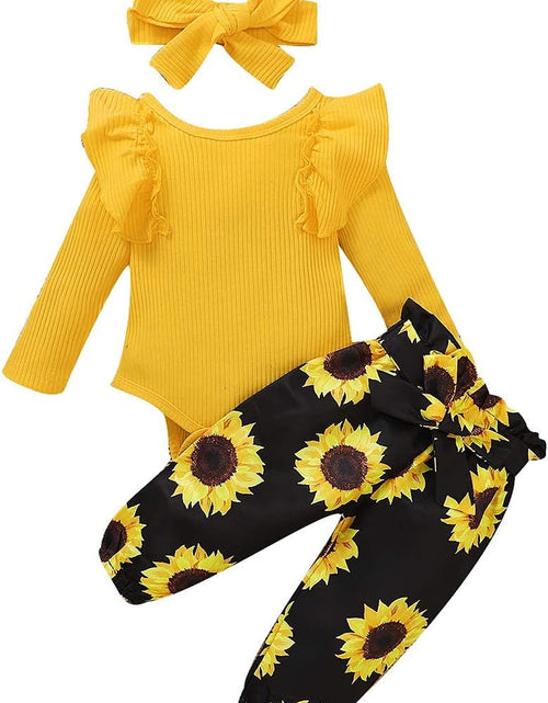 Load image into Gallery viewer, Baby Girl Clothes Toddler Clothes for Girls Winter Ruffle Tops Pants with Headband 12-18 Month Girl Clothes Outfits Cute Fall Spring Set
