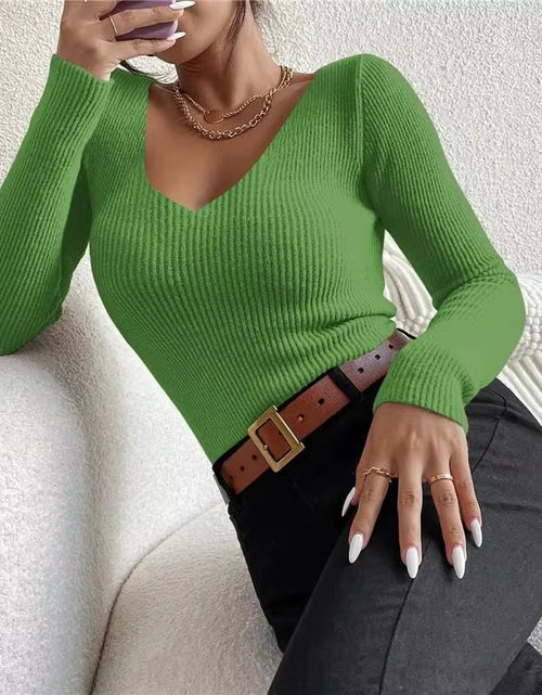 Load image into Gallery viewer, Casual Long Sleeve Knitted Pullover 2025 Autumn Winter Women Sweaters Femme Basic Solid Jersey Tops Fashion Clothes
