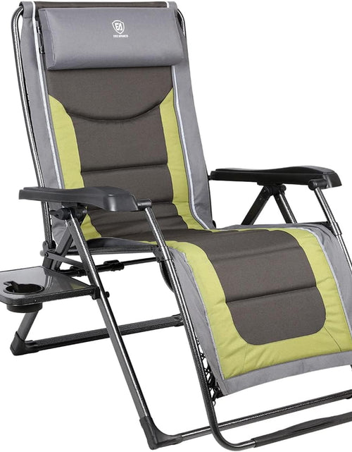 Load image into Gallery viewer, Oversize XL Zero Gravity Recliner Padded Patio Lounger Chair with Adjustable Headrest Support 350Lbs (Olive Green)
