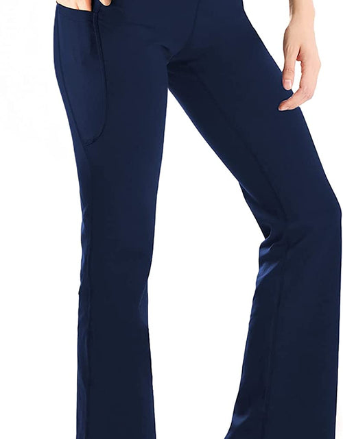 Load image into Gallery viewer, ,Side Pockets,Petite Women&#39;S Bootcut Yoga Pants Workout Pants with Side Pockets,29&quot;,Navy Blue,Size M
