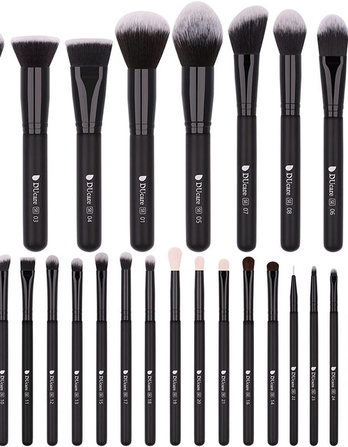 Load image into Gallery viewer, Professional Makeup Brushes Set 27Pcs Makeup Brush Set Premium Synthetic Kabuki Foundation Blending Face Powder Blush Concealers Eye Shadows Brushes

