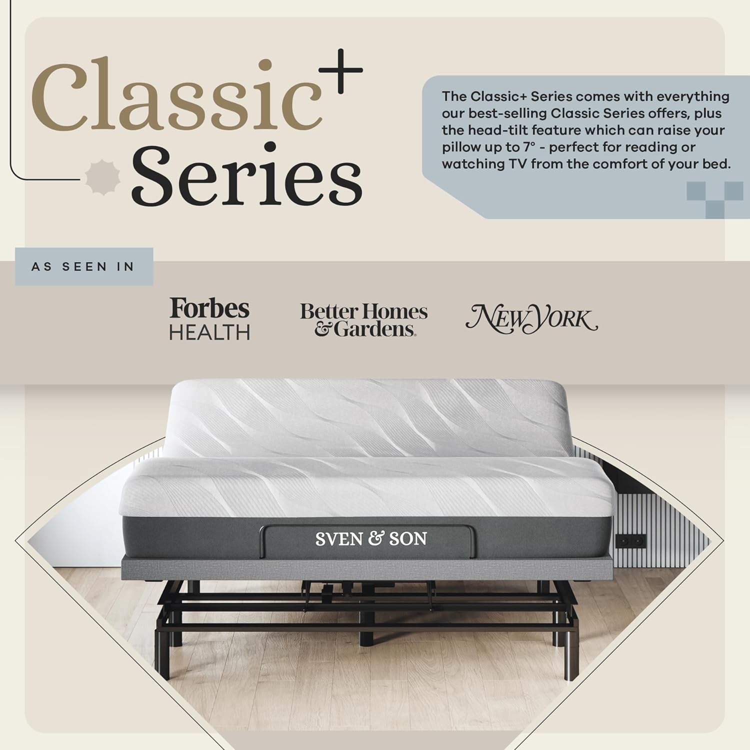 Harmony Adjustable Bed Base, Head and Foot Lift, Massage, Under-Bed Lights, USB, Gel Memory, Zero Gravity Smart Frame - King + 12 Inch Memory Foam Matt (Medium)