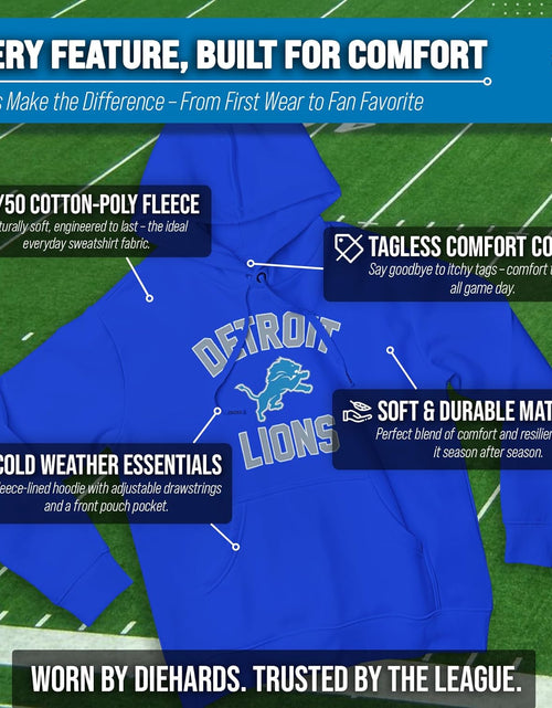 Load image into Gallery viewer, NFL Adult Gameday Hooded Sweatshirt - Poly Fleece Cotton Blend - Stay Warm and Represent Your Team in Style
