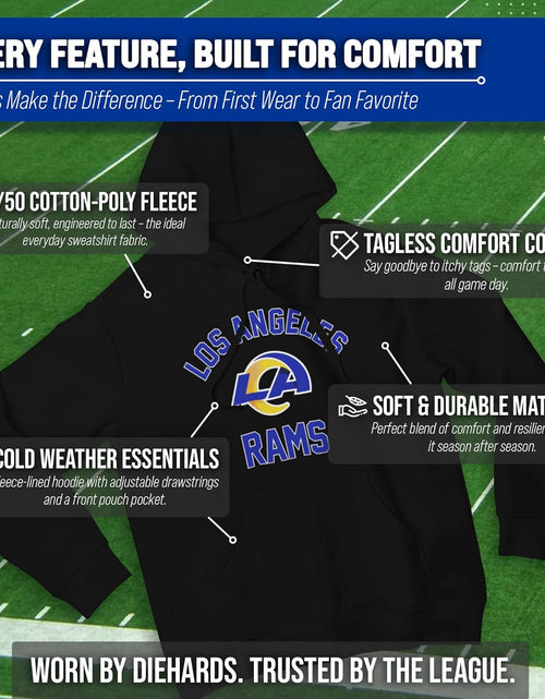 Load image into Gallery viewer, NFL Adult Gameday Hooded Sweatshirt - Poly Fleece Cotton Blend - Stay Warm and Represent Your Team in Style
