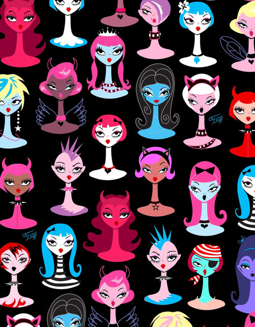 Load image into Gallery viewer, &quot;Goth Dolls&quot; Leggings by Miss Fluff x Lipstick &amp; Chrome
