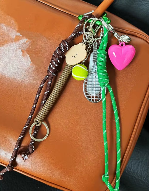 Load image into Gallery viewer, Handmade High-End Baseball Bag Charm Keychain Original Wind Chime Design for Sister Premium Customizable Promotional Carabiner
