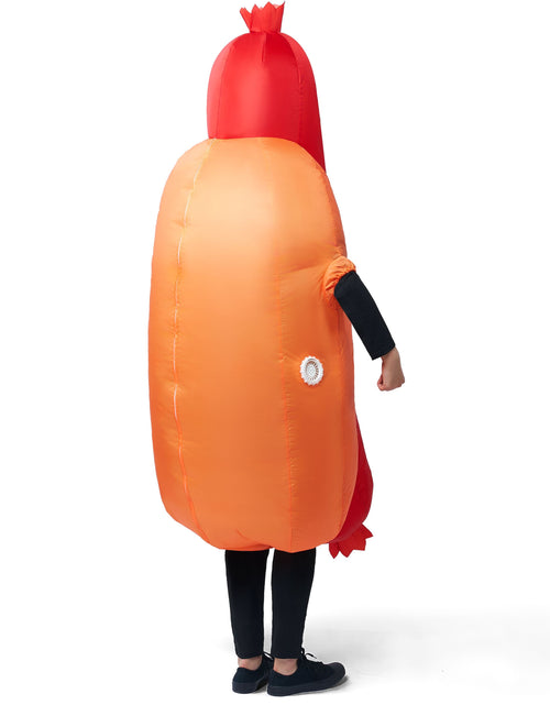 Load image into Gallery viewer, Adult Inflatable Costume, Full Body Hot Dog Inflatable Costume, Food Themed Halloween Costume, Perfect for Halloween Role Playing Party
