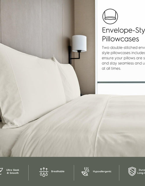 Load image into Gallery viewer, King Sheets Set, Pure 100% Viscose Derived from Bamboo Bed Sheets Set, Luxuriously Soft, Silky, Cooling Sheets, Double Stitched, Lifetime Quality Promise (Ivory White)
