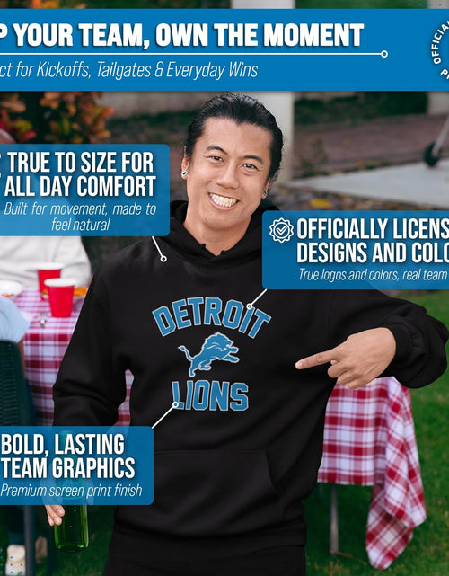 Load image into Gallery viewer, NFL Adult Gameday Hooded Sweatshirt - Poly Fleece Cotton Blend - Stay Warm and Represent Your Team in Style
