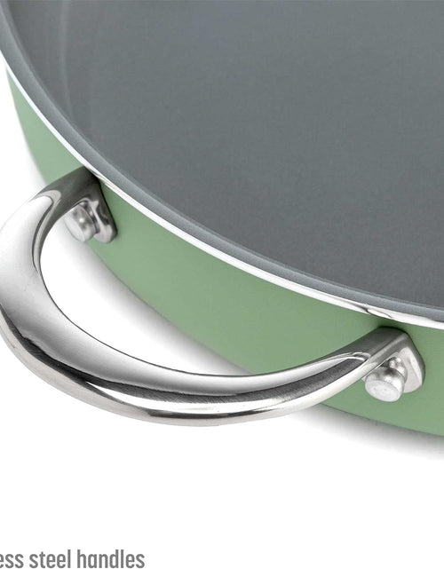 Load image into Gallery viewer, Ceramic Nonstick Pots and Pans Set, Titanium-Reinforced Premium Nonstick Coating, Dishwasher Safe Pots and Pans, Tempered Glass Steam Vented Lids, Stainless Steel Handles, 12-Piece, Mulitcolor
