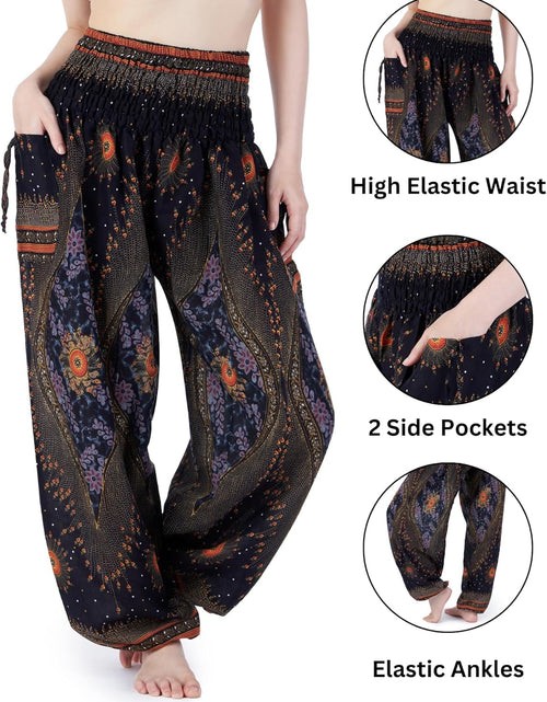 Load image into Gallery viewer, Women&#39;S Smocked Waist Boho Flowy Yoga Harem Pants Hippie Clothes
