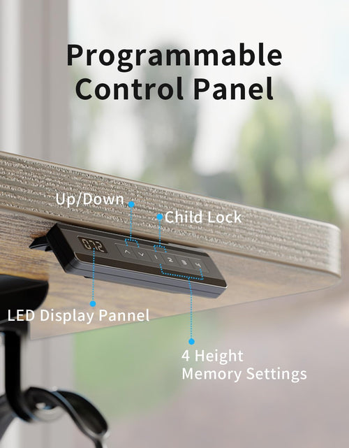 Load image into Gallery viewer, Electric Standing Desk, 48 X 24 Inches Height Adjustable Stand up Desk, Sit Stand Home Office Desk, Computer Desk, Rustic Brown
