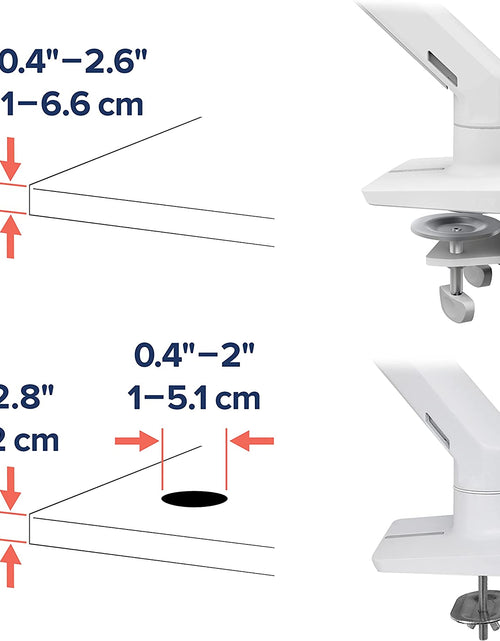 Load image into Gallery viewer, – HX HD Premium Heavy Duty Gaming Monitor Arm, Single Monitor Desk Mount – for 1000R Curved Ultrawide Monitors up to 49 Inches, 28 to 42 Lbs, VESA 75X75Mm or 100X100Mm – HD Pivot, White
