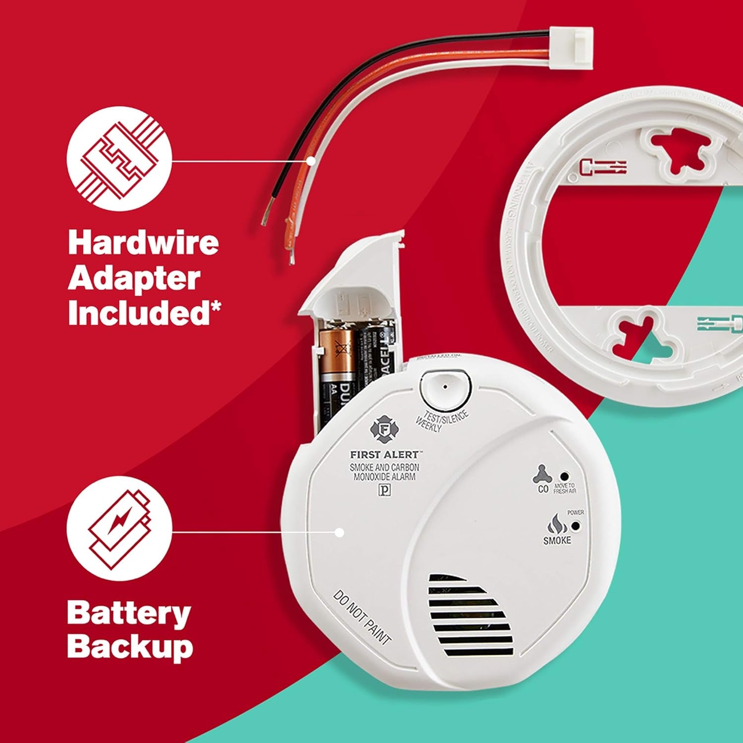 BRK SC7010B-3 Hardwired Smoke and Carbon Monoxide (CO) Detector with Battery Backup, 3-Pack