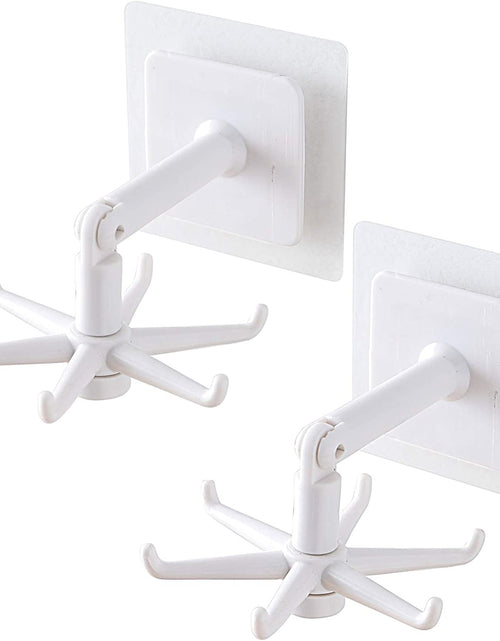 Load image into Gallery viewer, Self-Adhesive Kitchen Hooks for Hanging 360° Rotating, Waterproof Utility Hook Kitchen Towel Hooks Suction Cup Hook Holder for Bathroom Home, Stick on Wall Door Cabinet Hook for Hanging (White)
