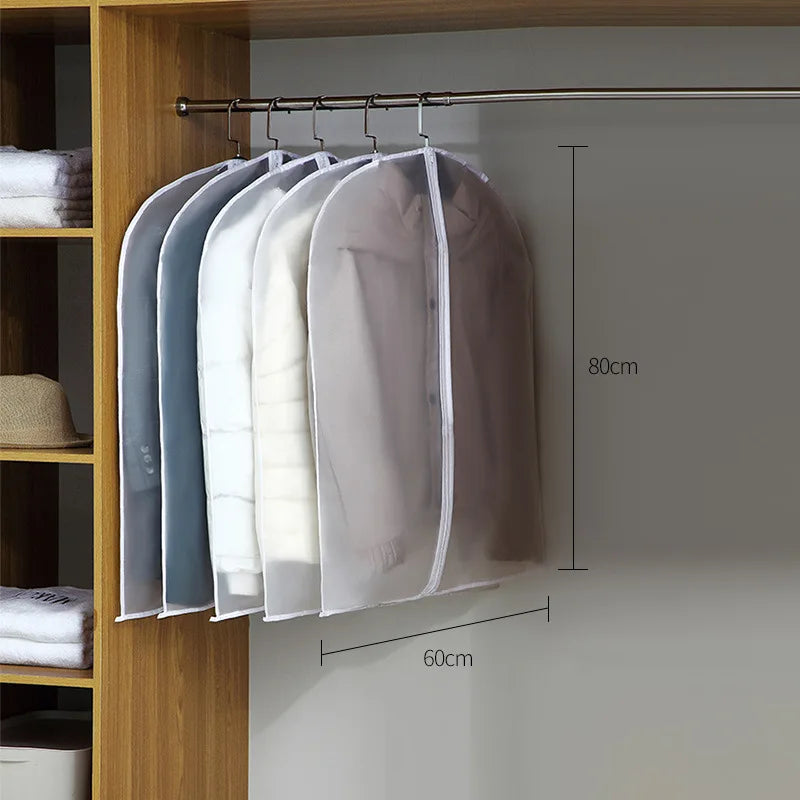 Clothes Hanging Dust Cover Wedding Dress Cover Suit Coat Storage Bag Transparent Fully Enclosed Clothes Cover with Zipper